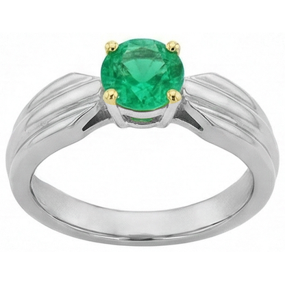 Natural Real ( Not Lab Grown ) Unique Gemstone Jewelry Solitaire Green Emerald GIA Ring