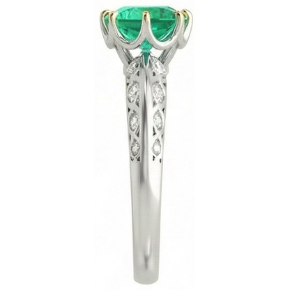 Natural Real ( Not Lab Grown ) Unique Gemstone Ring Green Emerald GIA Gold 14K