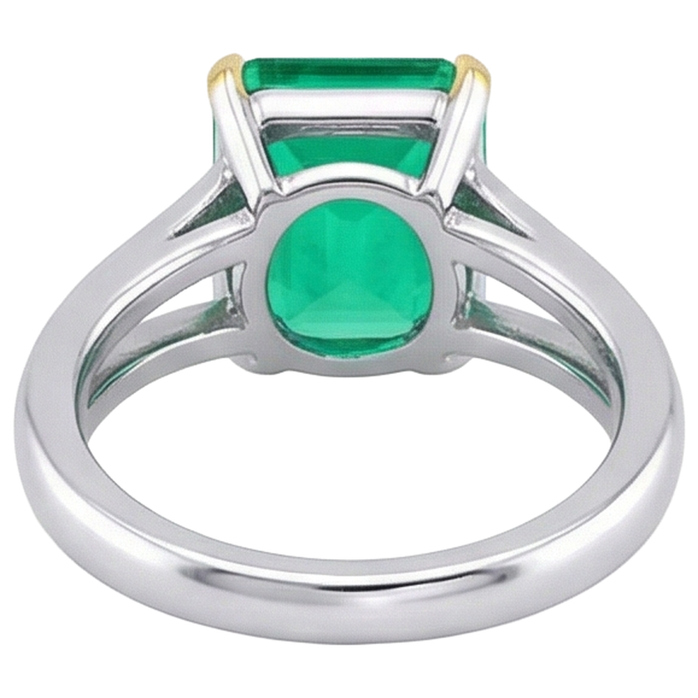Natural Real ( Not Lab Grown ) Unique Green Emerald GIA Ring Solitaire Gemstone Jewelry