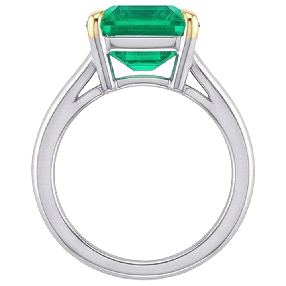 Natural Real ( Not Lab Grown ) Unique Green Emerald GIA Ring Solitaire Gemstone Jewelry