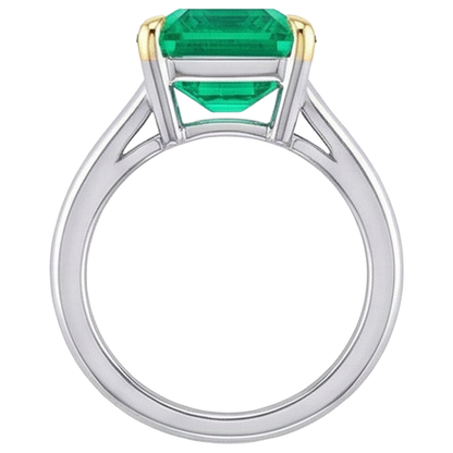 Natural Real ( Not Lab Grown ) Unique Green Emerald GIA Ring Solitaire Gemstone Jewelry