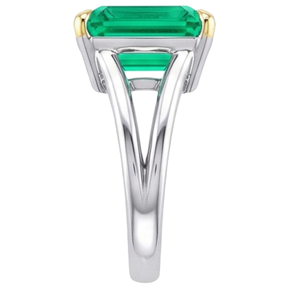 Natural Real ( Not Lab Grown ) Unique Green Emerald GIA Ring Solitaire Gemstone Jewelry