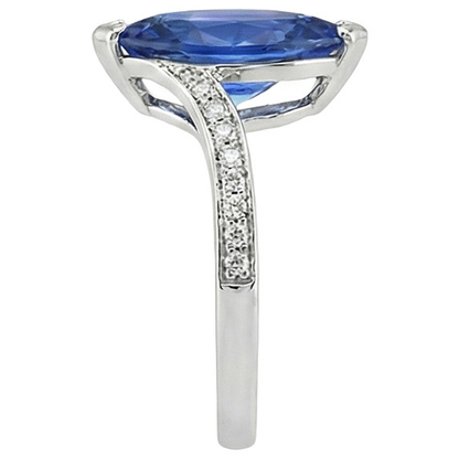 Unique Sapphire Marquise Natural Earth Mined Diamond Ring