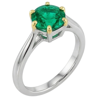 Natural Real ( Not Lab Grown ) Unique Solitaire Green Emerald GIA Ring