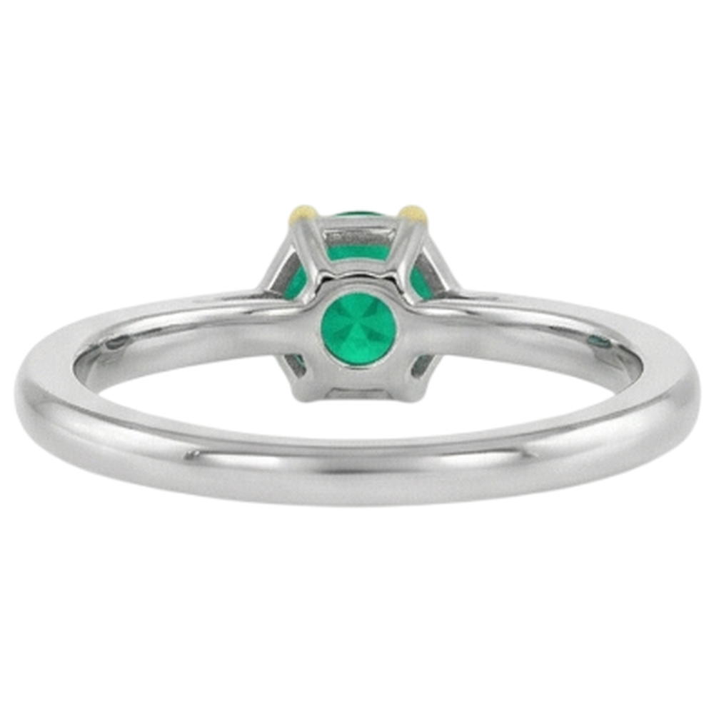 Natural Real ( Not Lab Grown ) Unique Solitaire Green Emerald GIA Ring