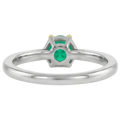 Natural Real ( Not Lab Grown ) Unique Solitaire Green Emerald GIA Ring