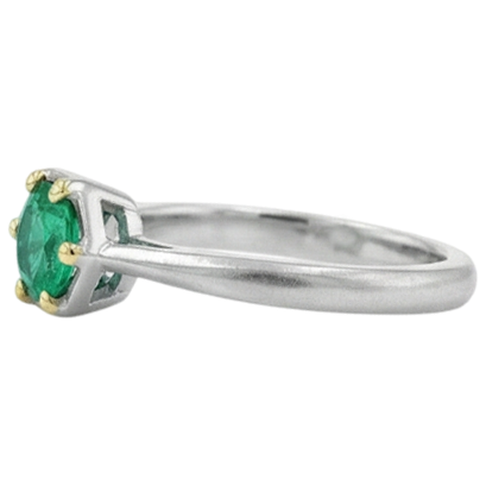 Natural Real ( Not Lab Grown ) Unique Solitaire Green Emerald GIA Ring