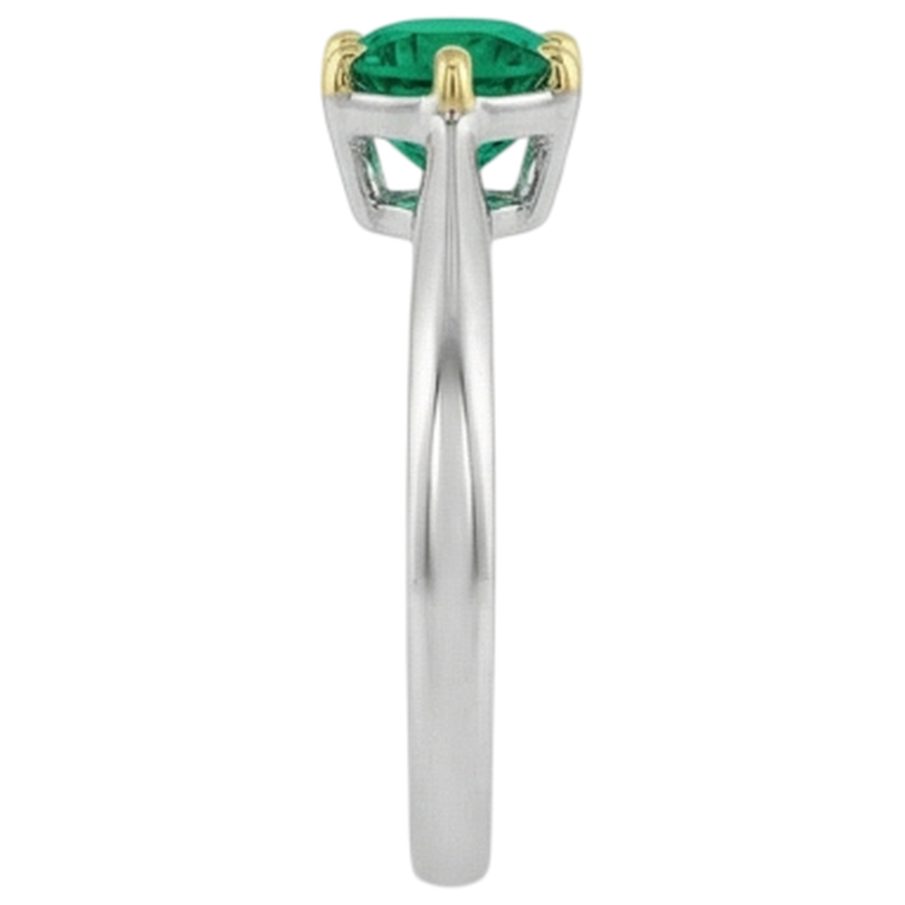 Natural Real ( Not Lab Grown ) Unique Solitaire Green Emerald GIA Ring