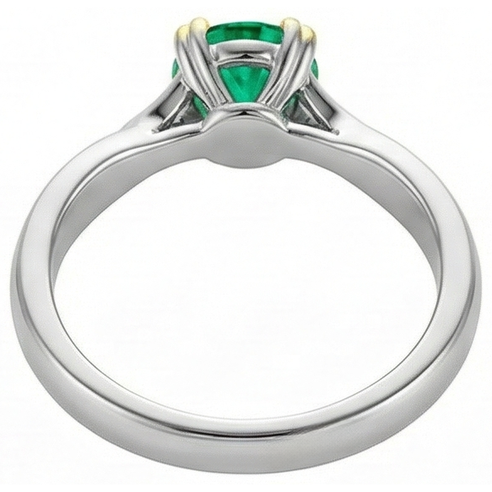 Natural Real ( Not Lab Grown ) Unique Solitaire Ring Genuine Green Emerald GIA