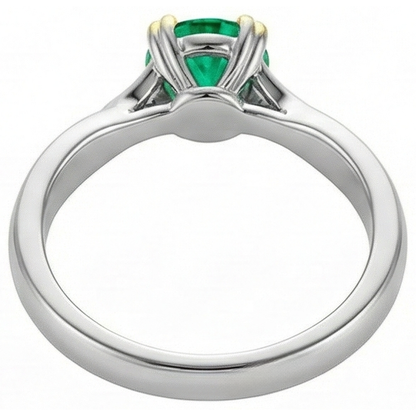 Natural Real ( Not Lab Grown ) Unique Solitaire Ring Genuine Green Emerald GIA