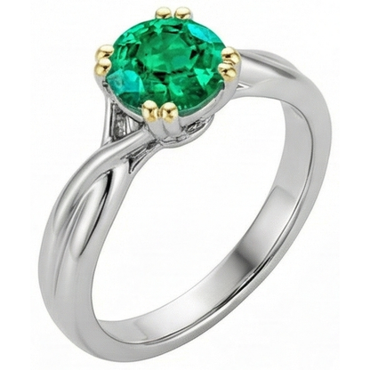Natural Real ( Not Lab Grown ) Unique Solitaire Ring Genuine Green Emerald GIA