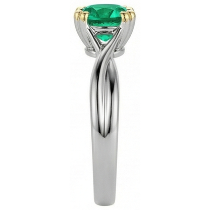 Natural Real ( Not Lab Grown ) Unique Solitaire Ring Genuine Green Emerald GIA