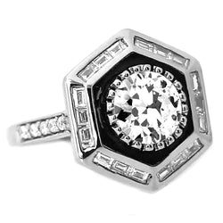 Real  Unique Old Cut Engagement Ring