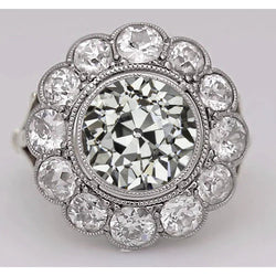 Unique Vintage Style Engagement Ring Natural Diamond