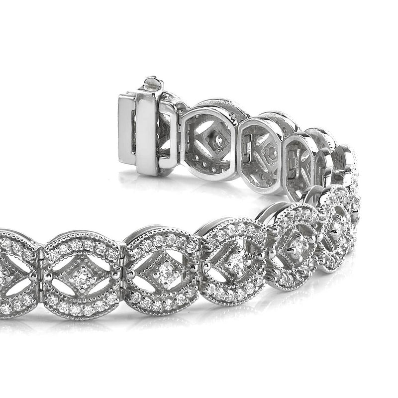 Unique Vintage Like Art Deco Natural Earth Mined Diamond Bracelet