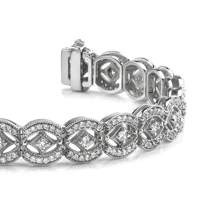 Unique Vintage Like Art Deco Natural Earth Mined Diamond Bracelet