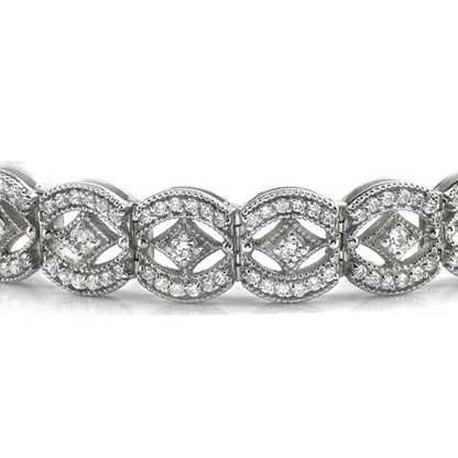 Unique Vintage Like Art Deco Natural Earth Mined Diamond Bracelet