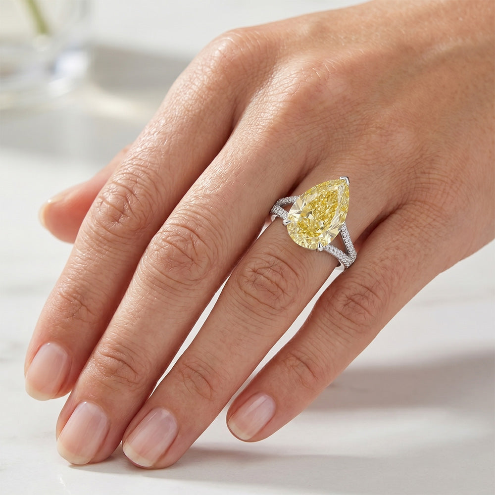 VVS Clarity Ring – Canary Yellow Diamond 5 ct 14K White Gold