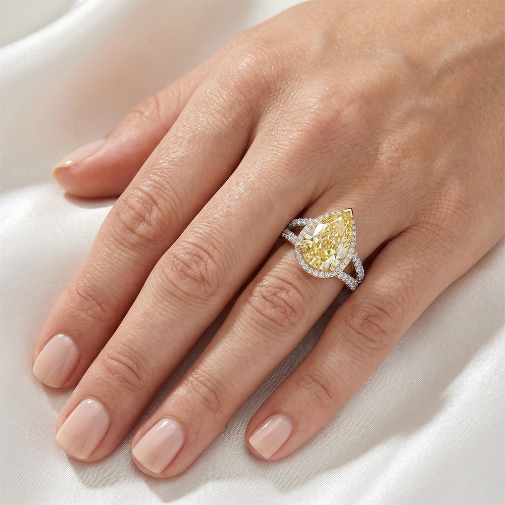 VVS Fancy Yellow Diamond Statement Ring 4.25 ct – 14K Two Tone