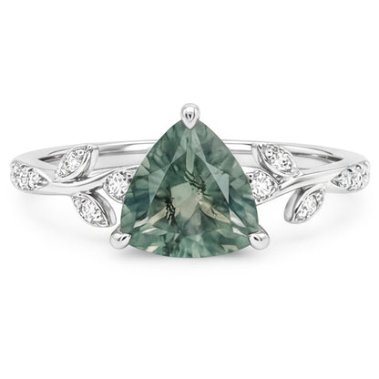 VVS Green Prasiolite Gemstone Ring 2.0 ct – 14 Karat White Gold