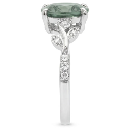 VVS Green Prasiolite Gemstone Ring 2.0 ct – 14 Karat White Gold