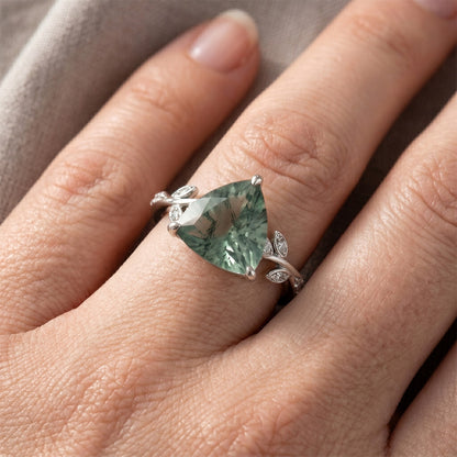 VVS Green Prasiolite Gemstone Ring 2.0 ct – 14 Karat White Gold