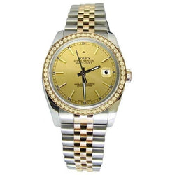 Very Fine Men Rolex Datejust Watch Stick Dial Jubilee Two Tone QUICK SET