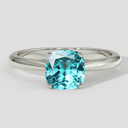 Vibrant 1.25ct Cushion Paraiba Tourmaline Solitaire