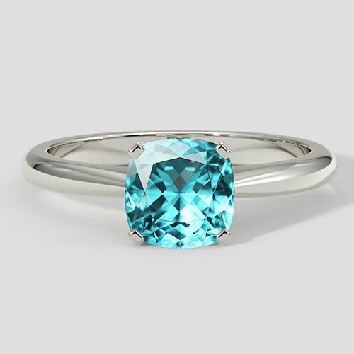 Vibrant 1.25ct Cushion Paraiba Tourmaline Solitaire