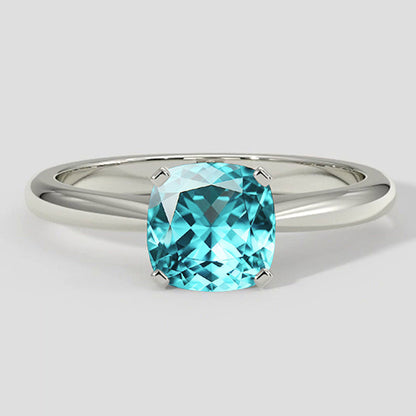 Vibrant 1.25ct Cushion Paraiba Tourmaline Solitaire