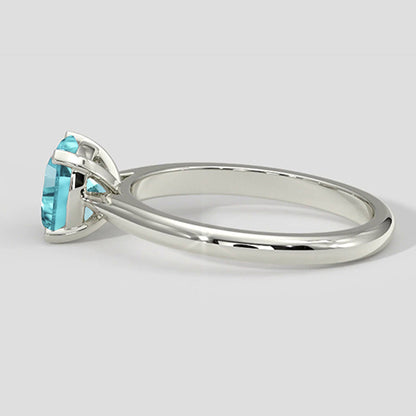 Vibrant 1.25ct Cushion Paraiba Tourmaline Solitaire