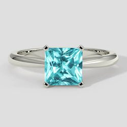 Natural Real ( Not Lab Grown )  Vibrant 1.75 Carat Cushion Paraiba Ring