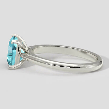 Natural Real ( Not Lab Grown )  Vibrant 1.75 Carat Cushion Paraiba Ring