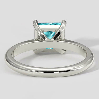 Natural Real ( Not Lab Grown )  Vibrant 1.75 Carat Cushion Paraiba Ring