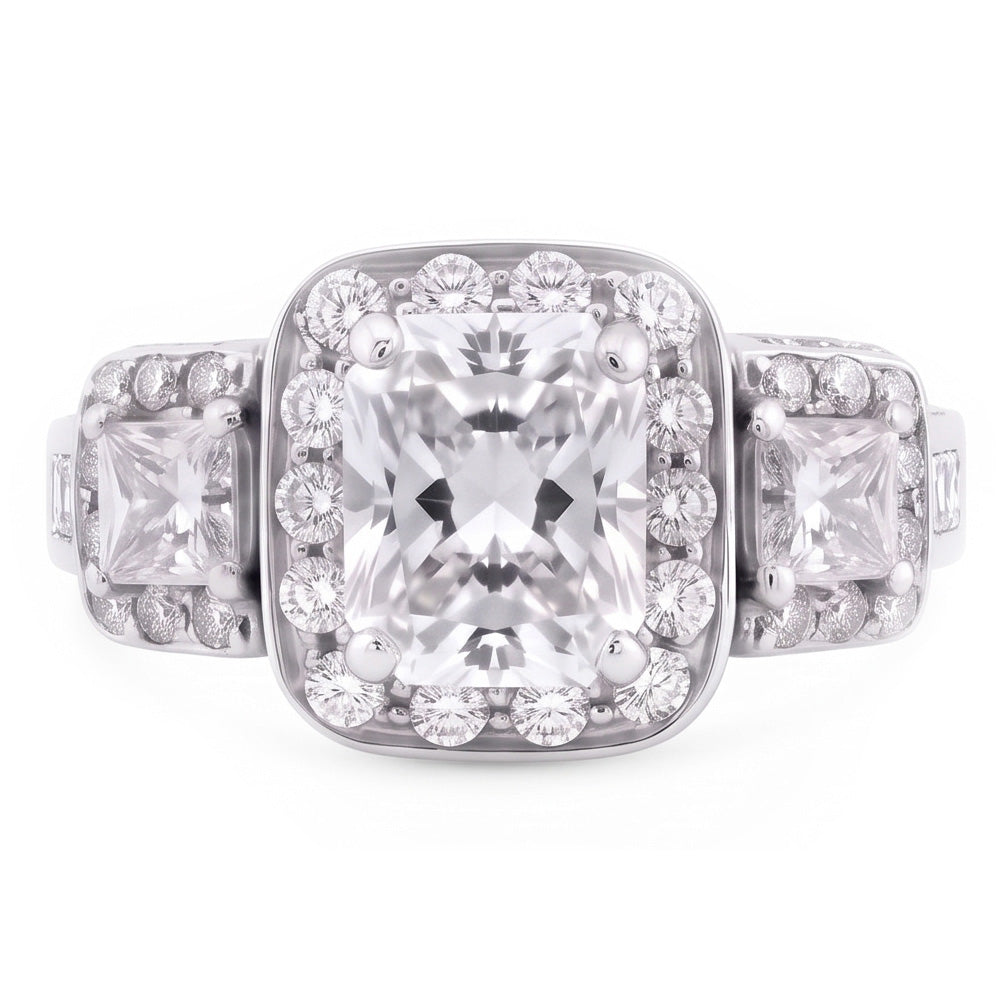 Vintage Inspired 3.50 Carats Cushion Natural Earth Mined Diamond Anniversary Ring