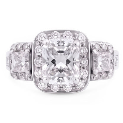 Vintage Inspired 3.50 Carats Cushion Natural Earth Mined Diamond Anniversary Ring