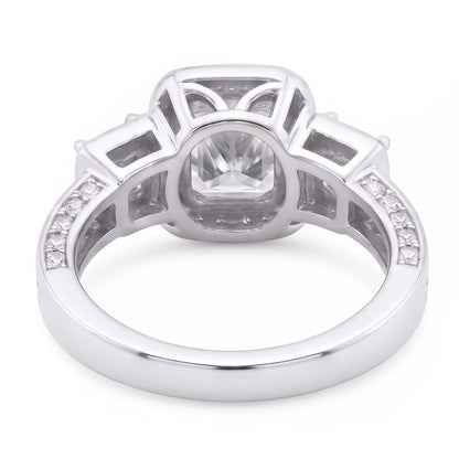 Vintage Inspired 3.50 Carats Cushion Natural Earth Mined Diamond Anniversary Ring