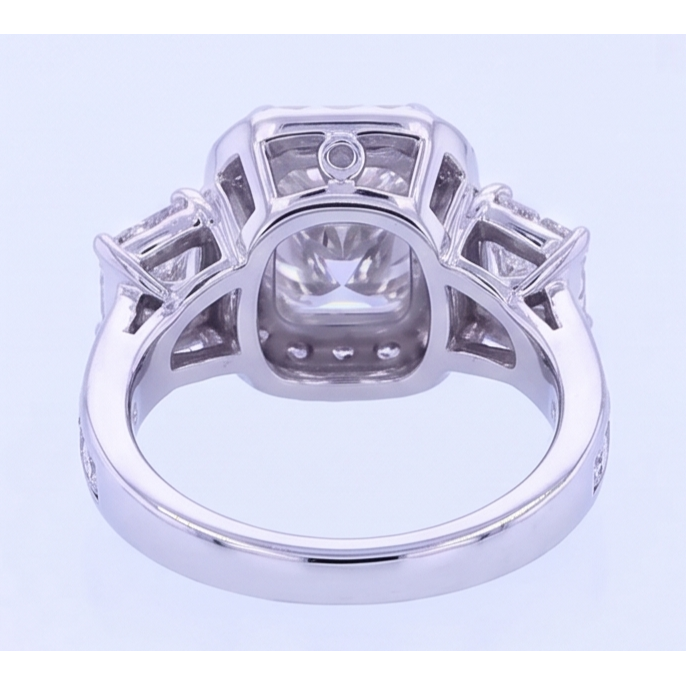 Vintage Inspired 3.50 Carats Cushion Natural Earth Mined Diamond Anniversary Ring