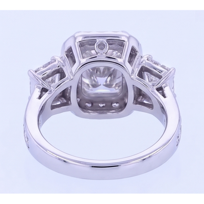 Vintage Inspired 3.50 Carats Cushion Natural Earth Mined Diamond Anniversary Ring