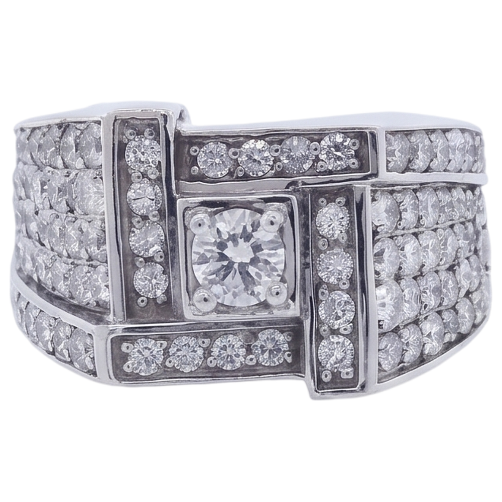 Vintage Look Men’s Ring Round Diamond Jewelry 3 Carats