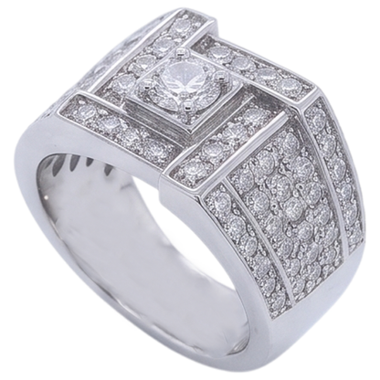 Vintage Look Men’s Ring Round Diamond Jewelry 3 Carats