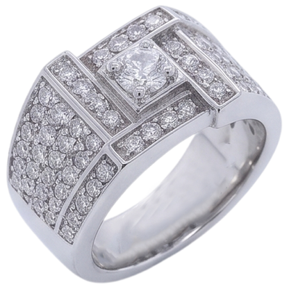 Vintage Look Men’s Ring Round Diamond Jewelry 3 Carats