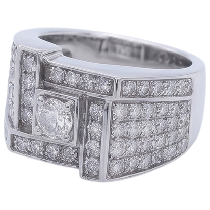 Vintage Look Men’s Ring Round Diamond Jewelry 3 Carats
