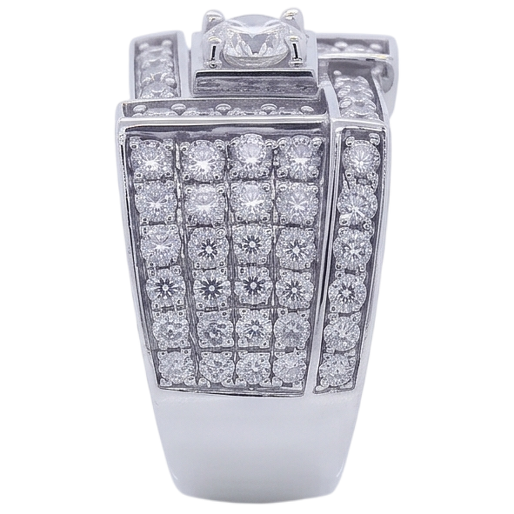 Vintage Look Men’s Ring Round Diamond Jewelry 3 Carats