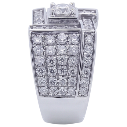 Vintage Look Men’s Ring Round Diamond Jewelry 3 Carats