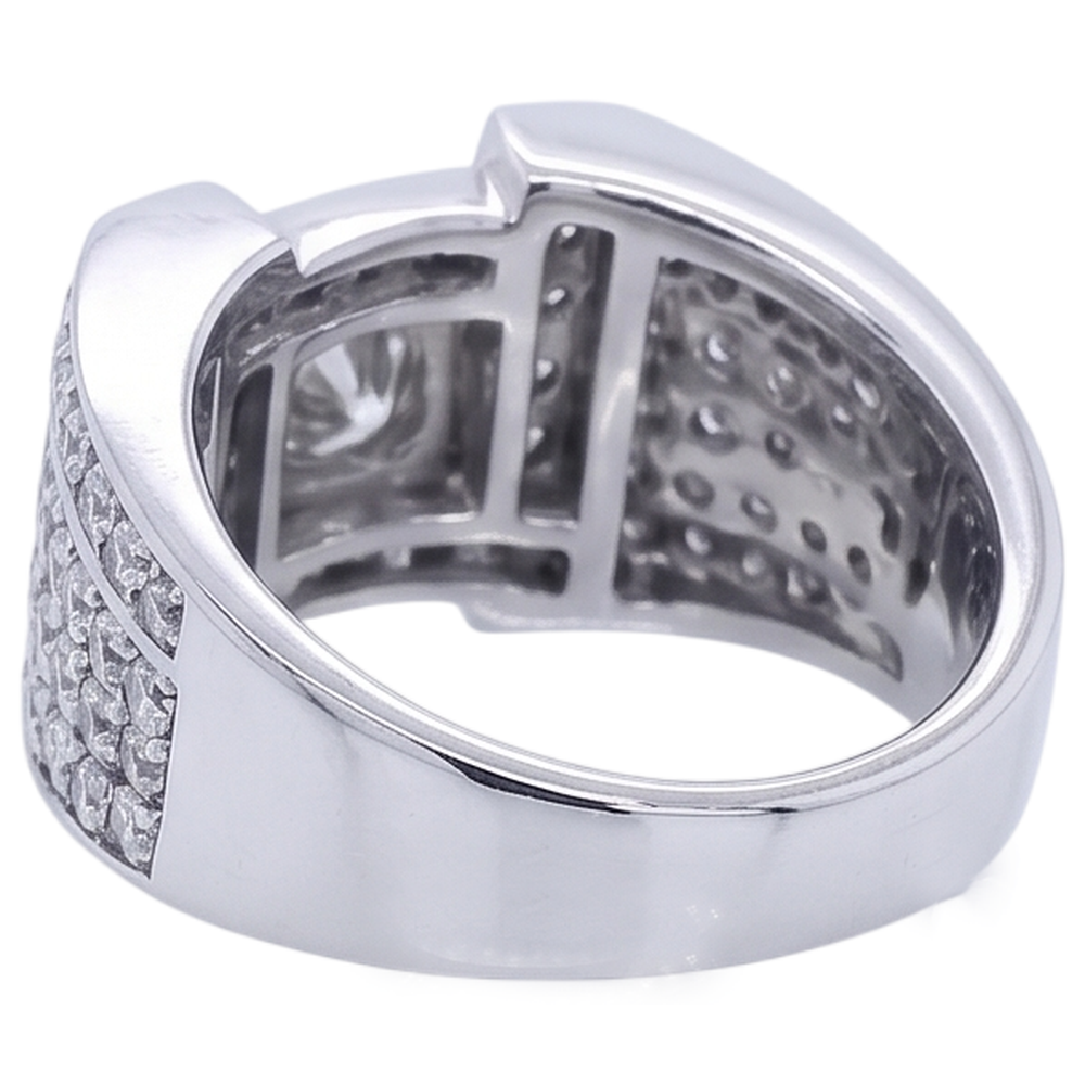 Vintage Look Men’s Ring Round Diamond Jewelry 3 Carats