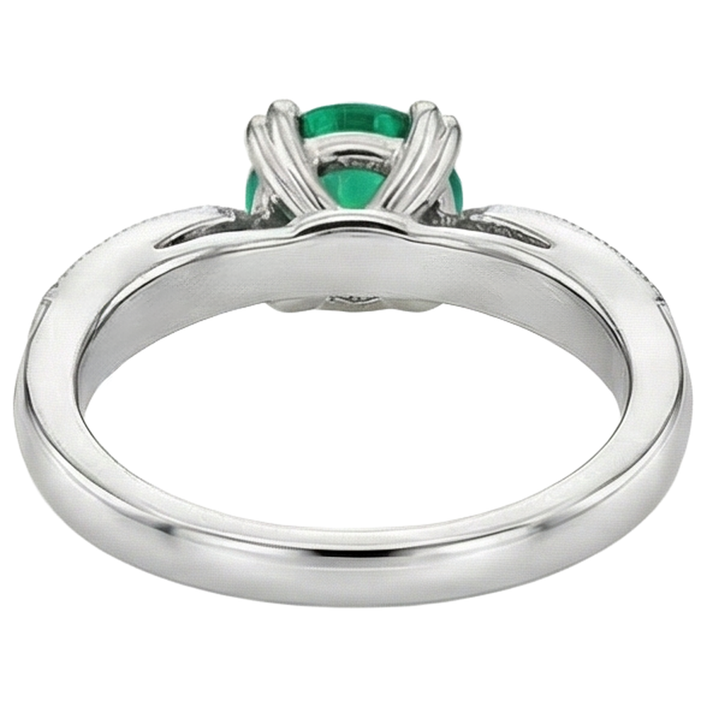 Natural Real ( Not Lab Grown ) Vintage Look Ring Green Emerald GIA Gemstone Diamond Jewelry
