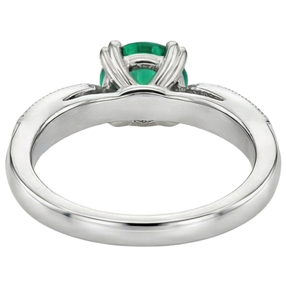 Natural Real ( Not Lab Grown ) Vintage Look Ring Green Emerald GIA Gemstone Diamond Jewelry