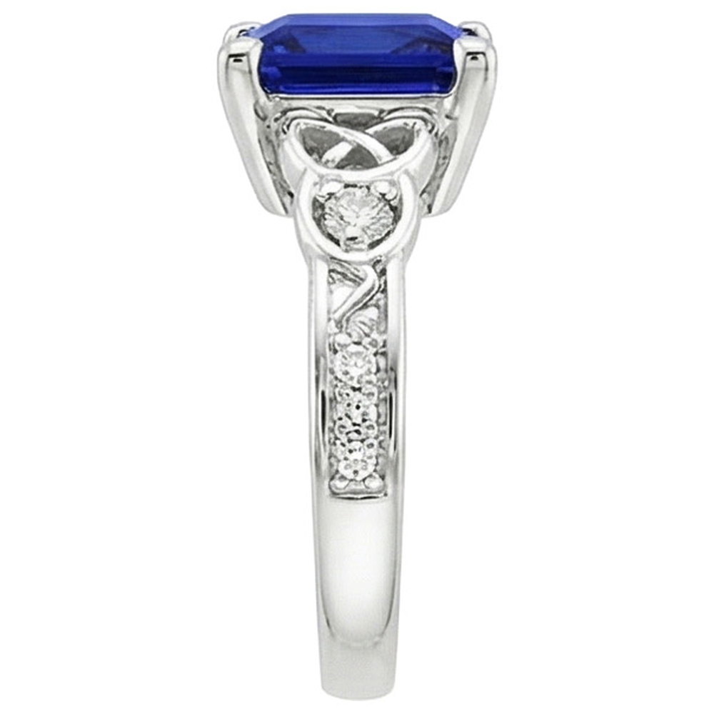 Vintage Style Ceylon Sapphire & Natural Earth Mined Diamond Ring 5.25 Carats Gold 14K