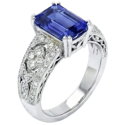 Natural Sapphire Ring 9.75ct - White Gold 14K
